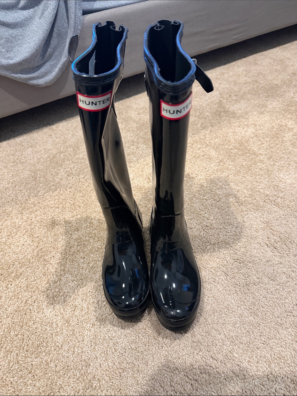 Hunter Glossy Black Tall Waterproof Rain Boots